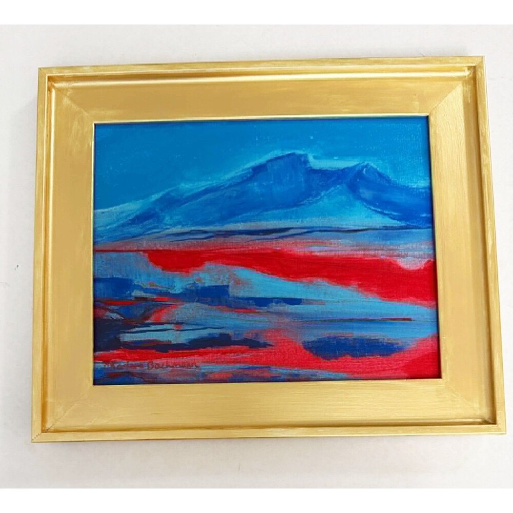 Original Painting Handmade One of a Kind Wall Art Abstract Landscape Framed